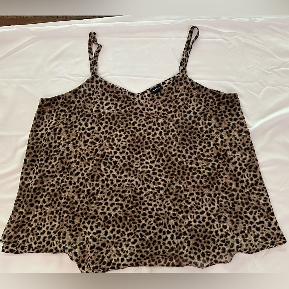 TORRID Sophie Leopard Cami Chiffon Tank Top Size 2